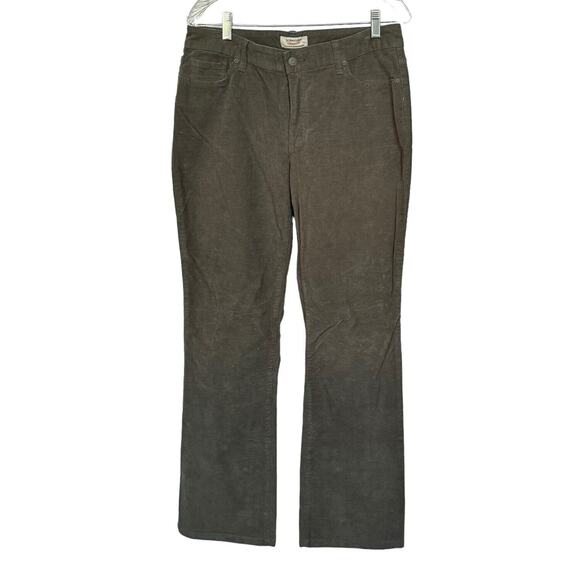 St Johns Bay Straight Fit 12 Corduroy Secretly Slender Boot Cut Pant Jean Green - Picture 1 of 6